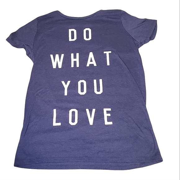Mighty Fine Tops - MIGHTY FINE | Women's blue Do What You Love text graohic t-shirt. Size small.
